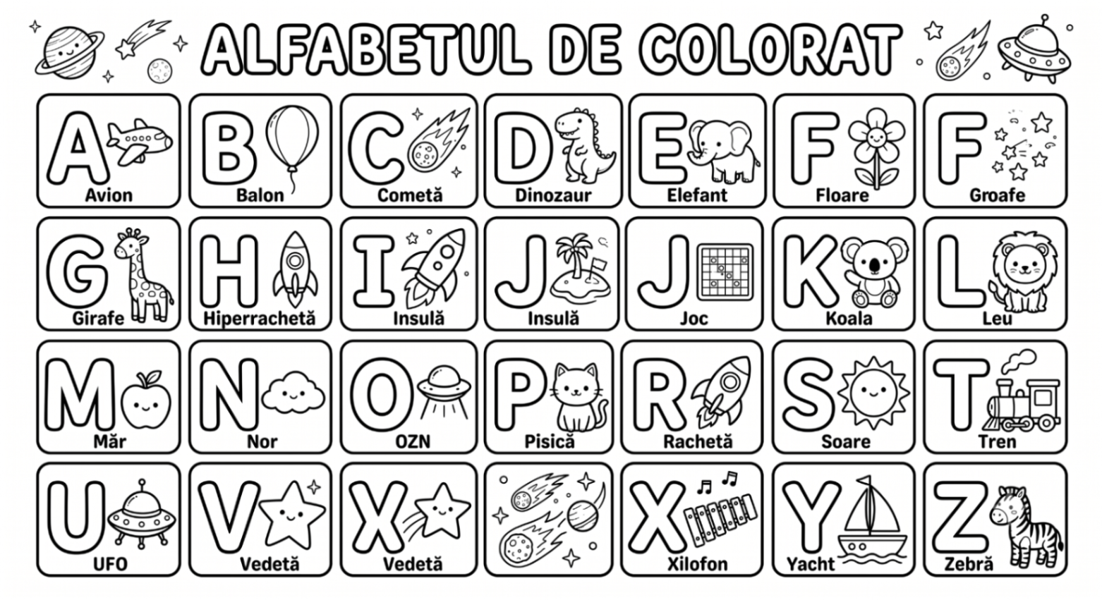 Alfabetul de colorat