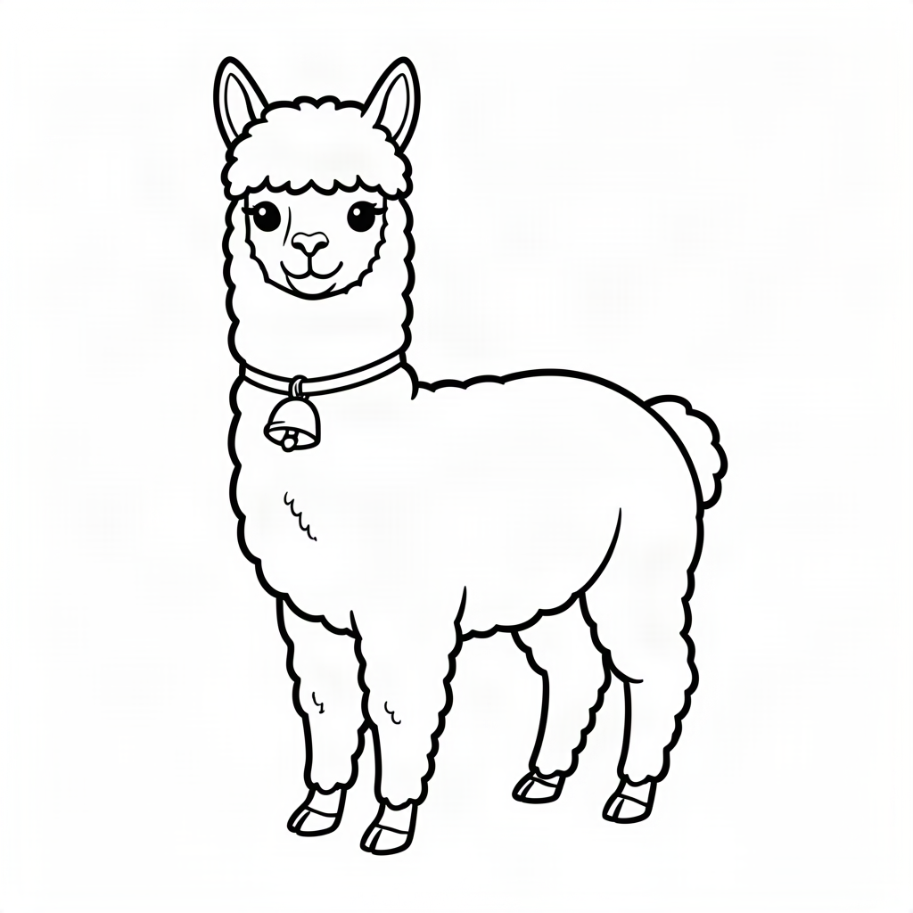 Alpaca pufoasă cu clopoțel