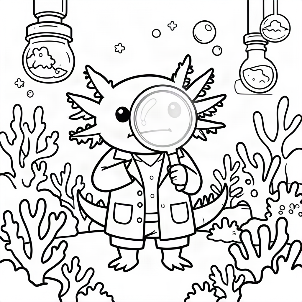 Axolotl savant descoperind o nouă bulă