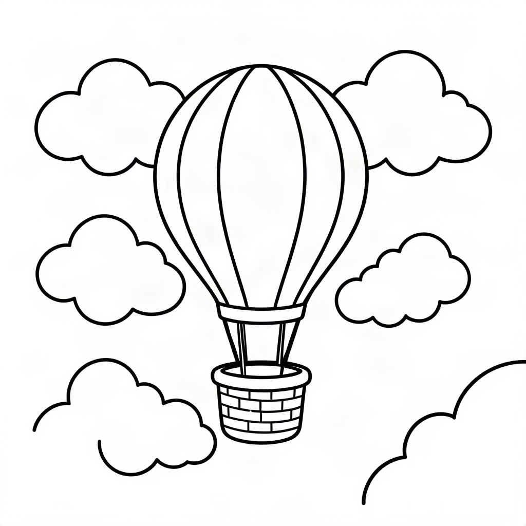 Balon cu aer cald printre nori