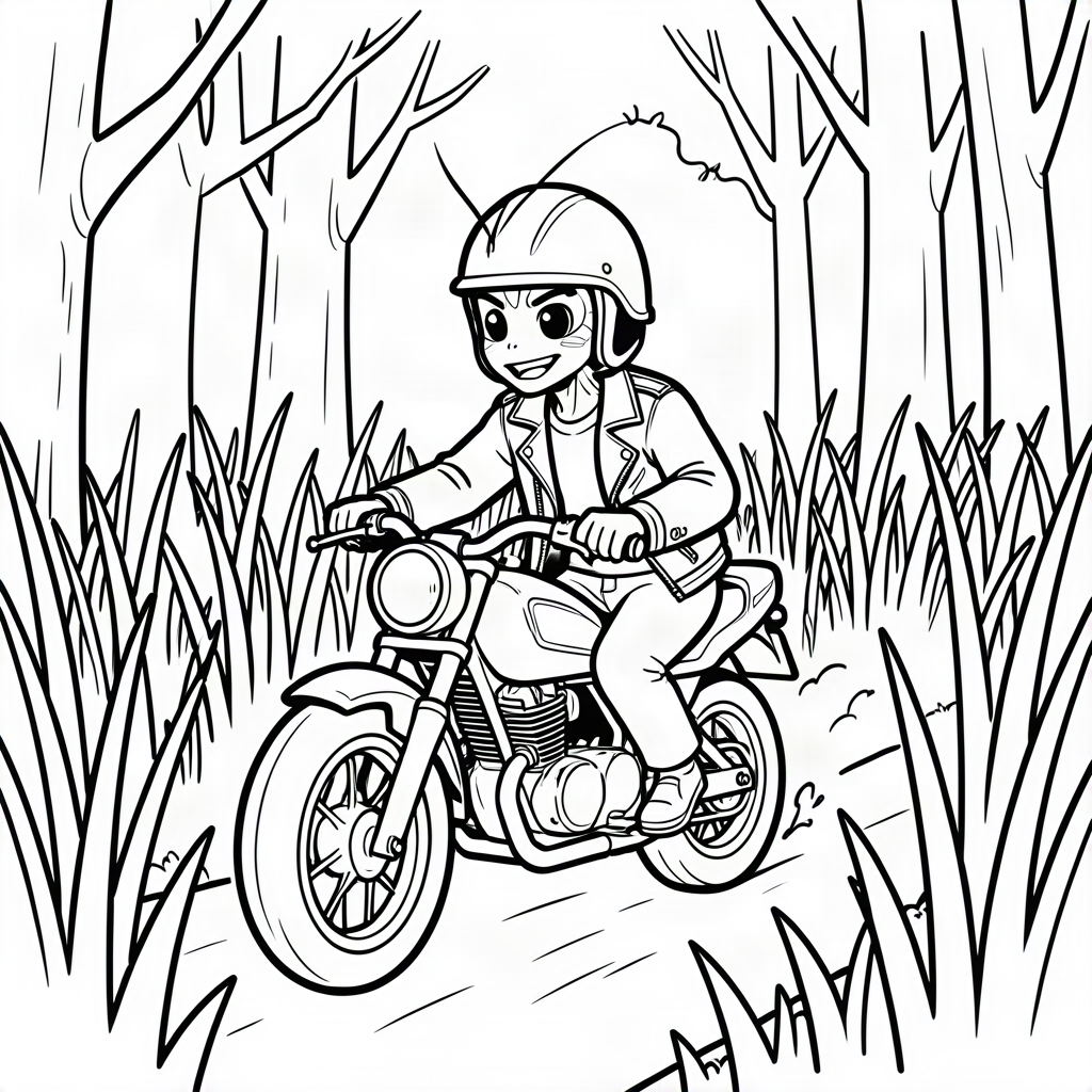 Călugăriță motociclistă în iarbă