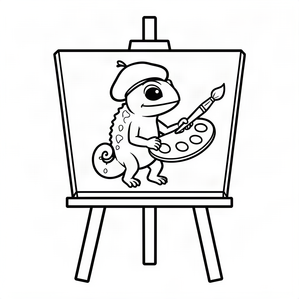 Cameleon pictor cu paletă