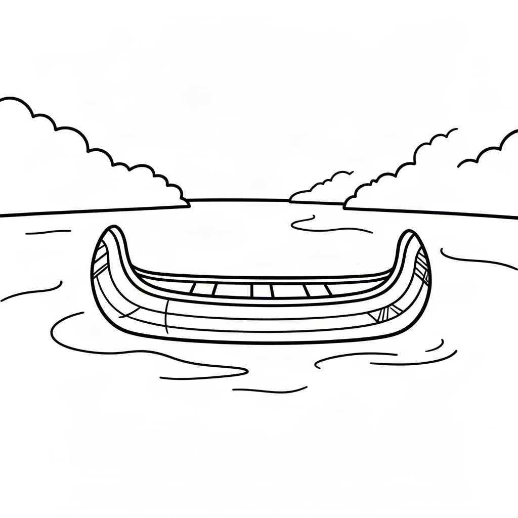 Canoe indiană pe râu
