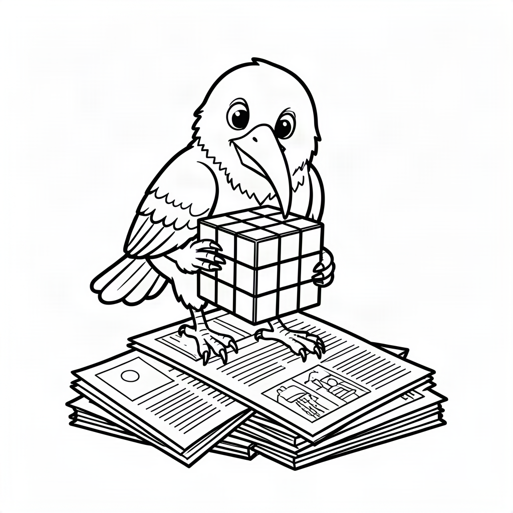 Cioară rezolvând un cub Rubik