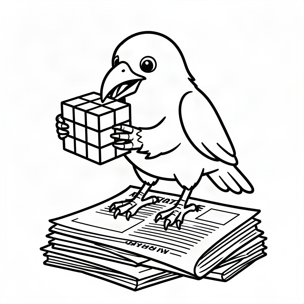 Cioară rezolvând un cub Rubik