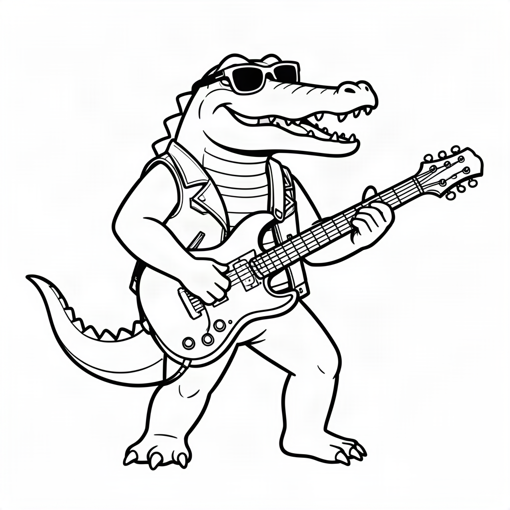 Crocodil chitarist rock la un concert