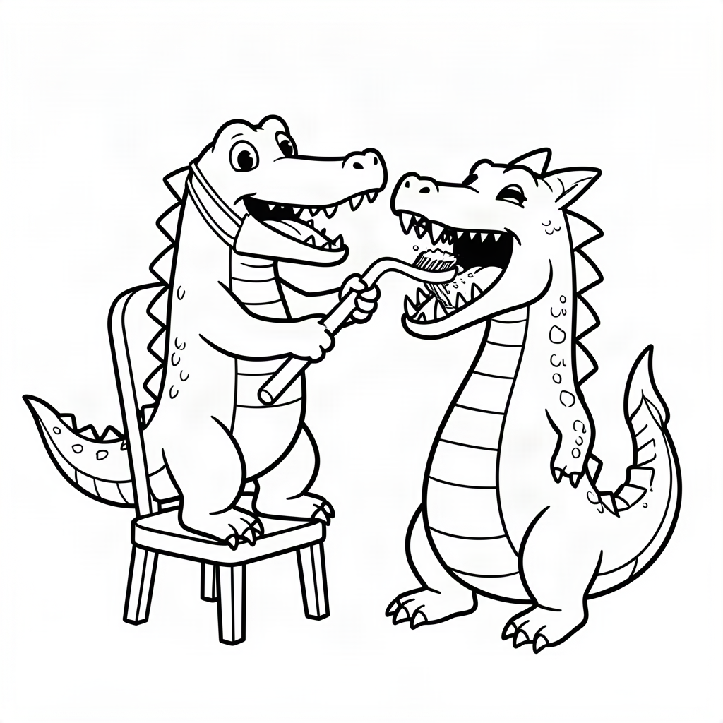 Crocodil dentist periind dinții dragonului
