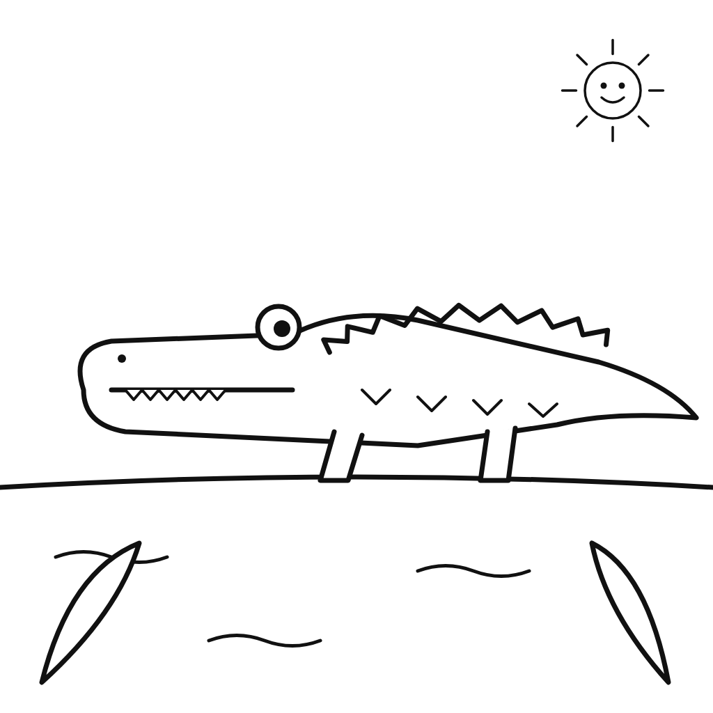 Crocodil zâmbitor lângă râu