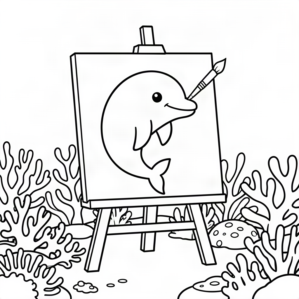 Delfin pictor subacvatic