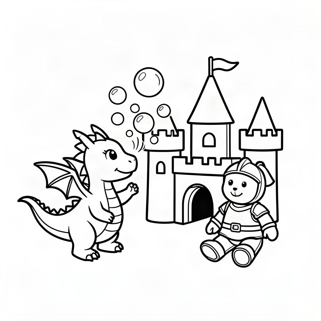 Dragon suflând baloane de săpun