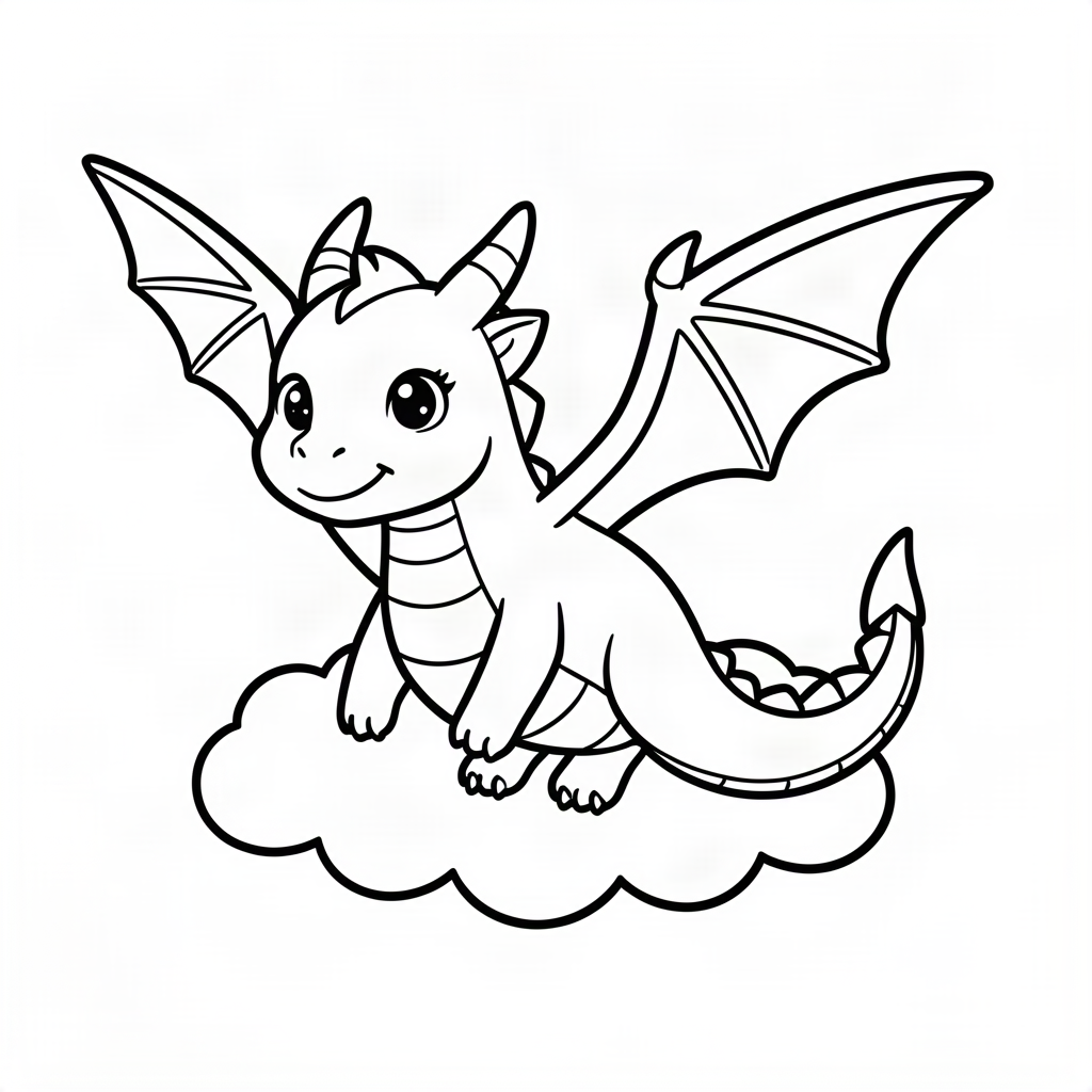 Dragon zburător deasupra norilor