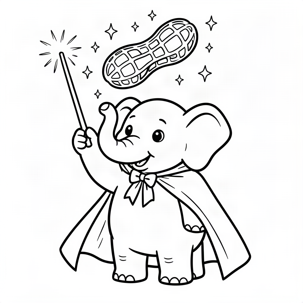 Elefant magician levitând o arahidă