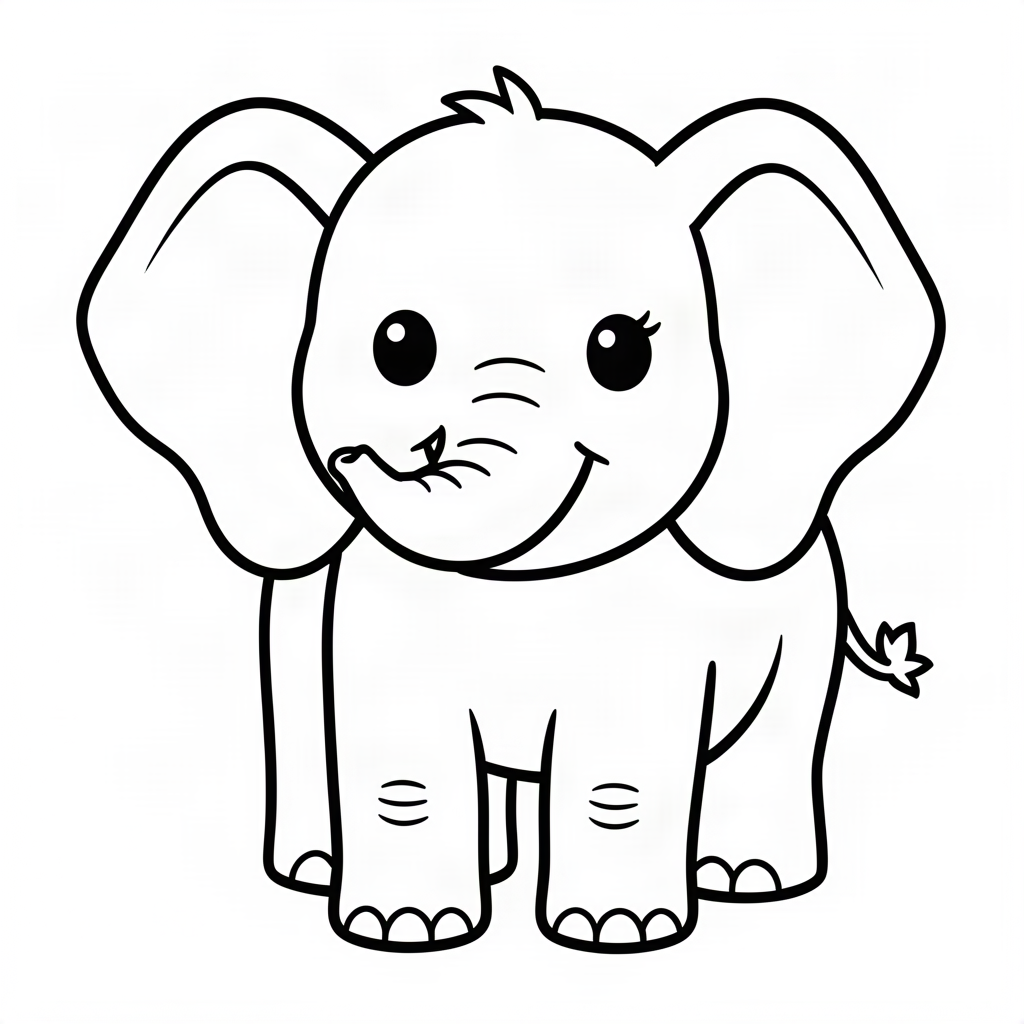 Elefant simpatic cu trompa în sus