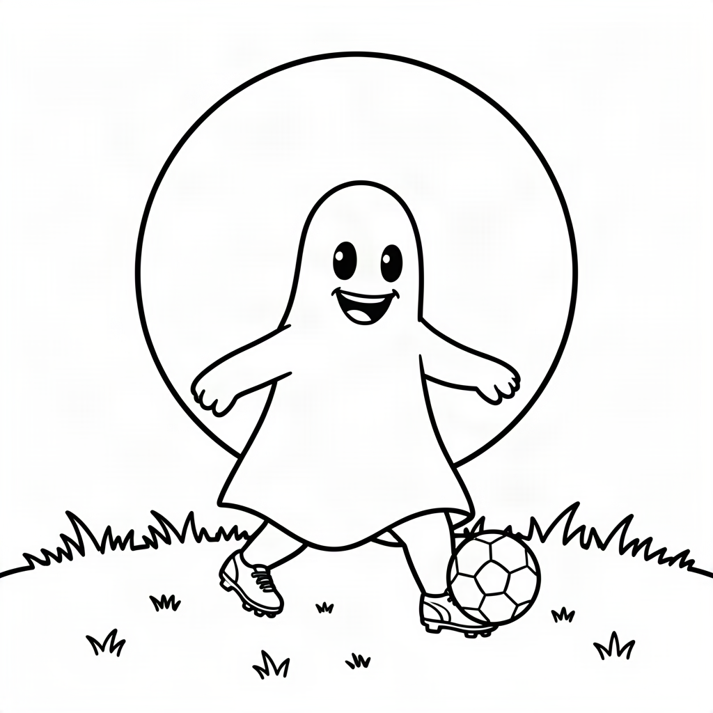 Fantomă jucând fotbal noaptea