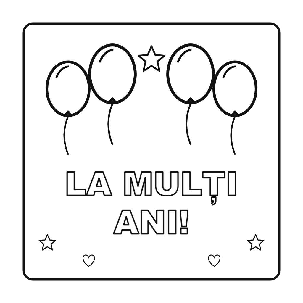 Felicitare La mulți ani cu baloane
