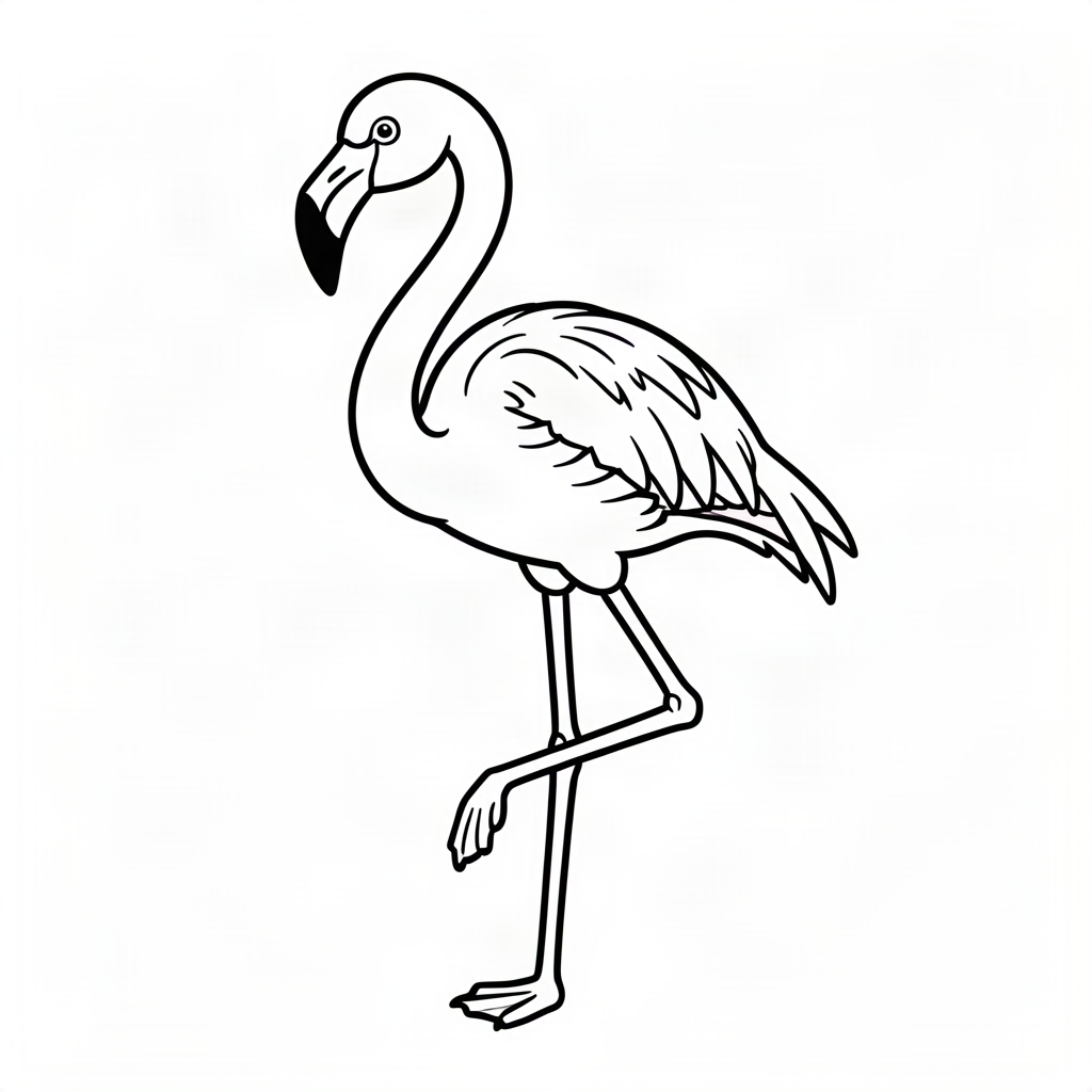 Flamingo stând într-un picior