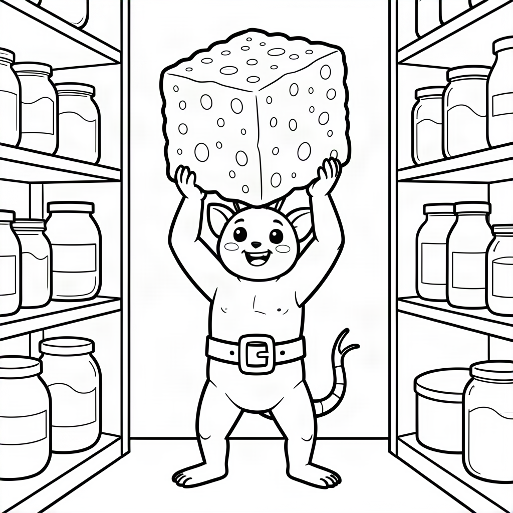 Furnică halterofil ridicând un cub de zahăr