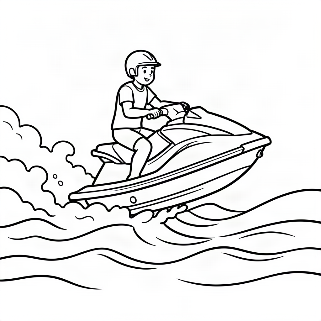 Jet ski sărind pe valuri