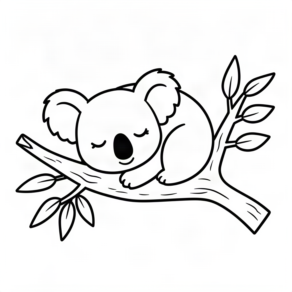 Koala dormind pe o creangă