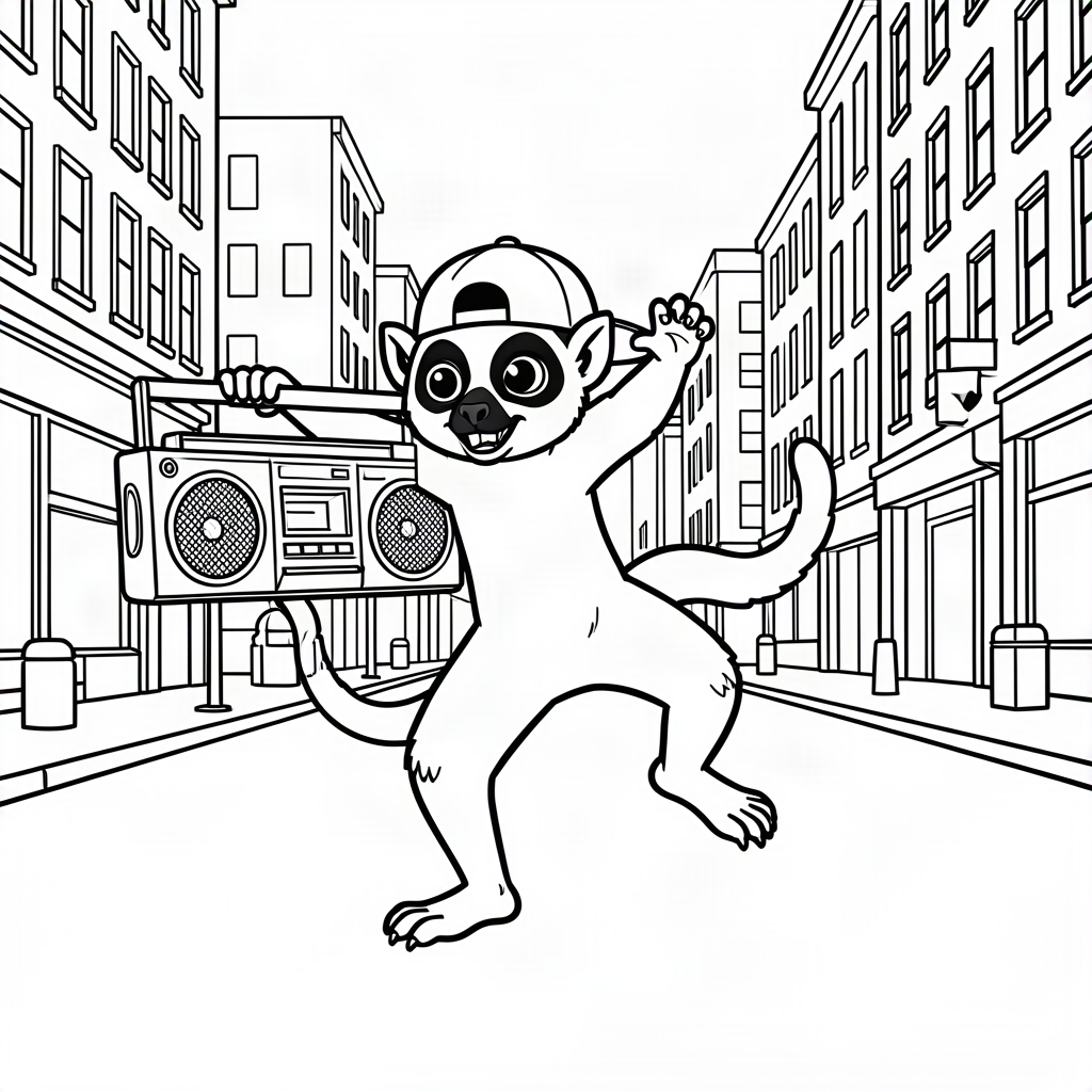 Lemur breakdance pe stradă