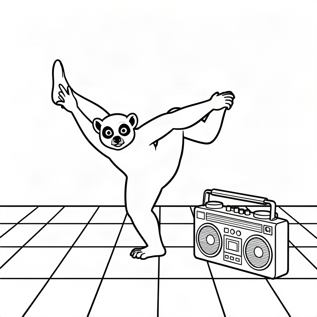 Lemur dansator de breakdance