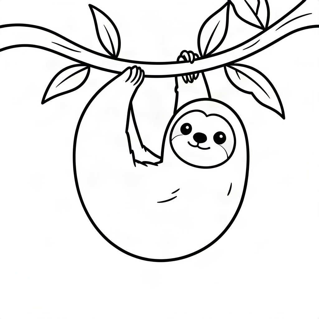 Leneș agățat de o liană