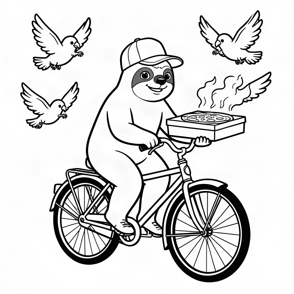 Leneș livrând pizza pe bicicletă