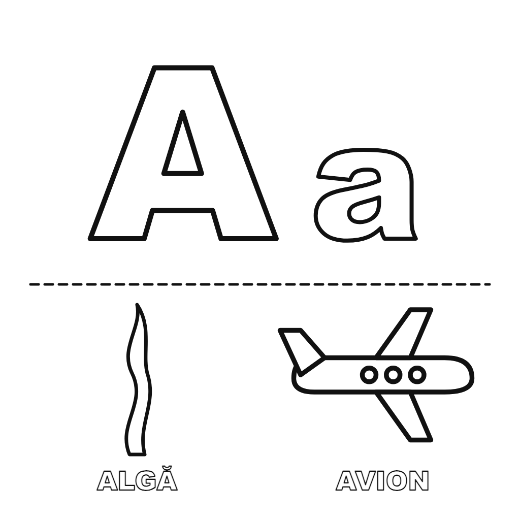 Litera A de la Algă și Avion