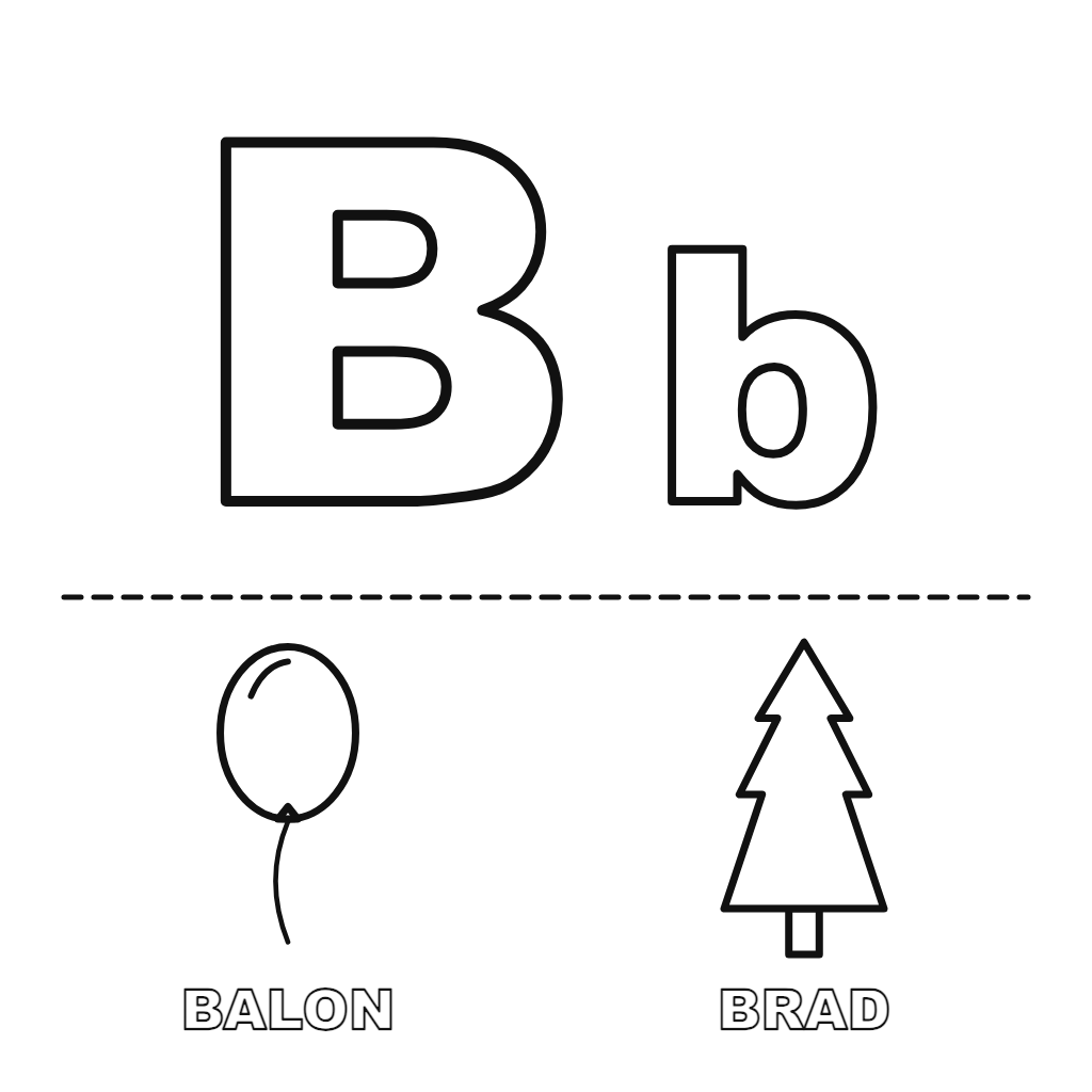 Litera B de la Balon și Brad