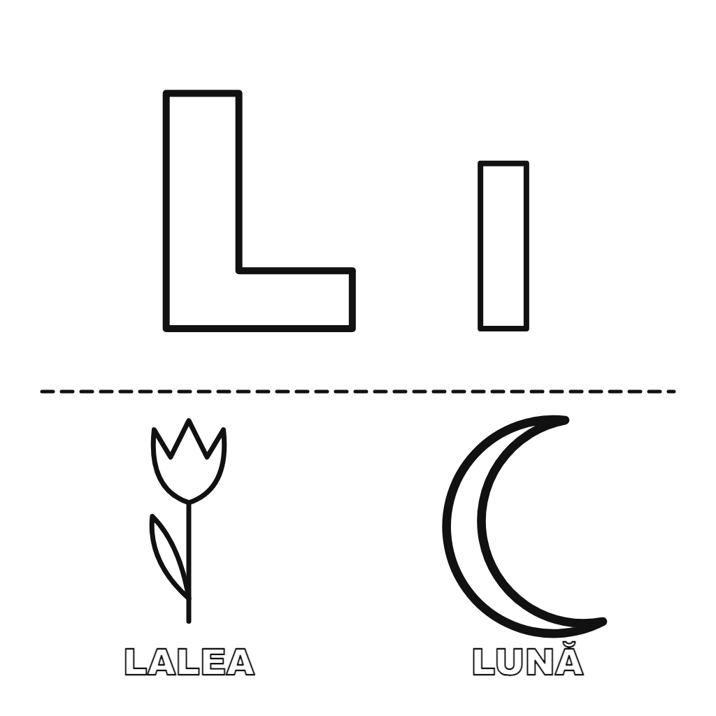 Litera L de la Lalea și Lună