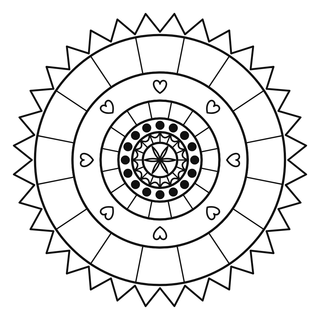 Mandala cu stele și buline