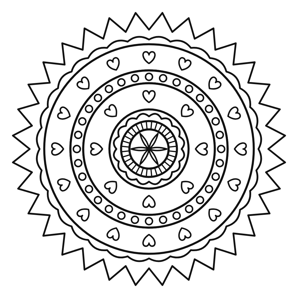 Mandala soare cu raze
