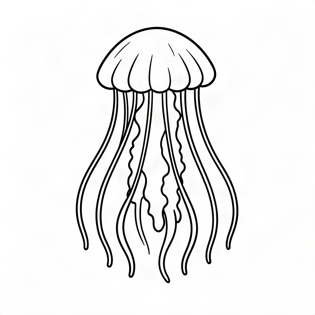 Meduză plutind grațios