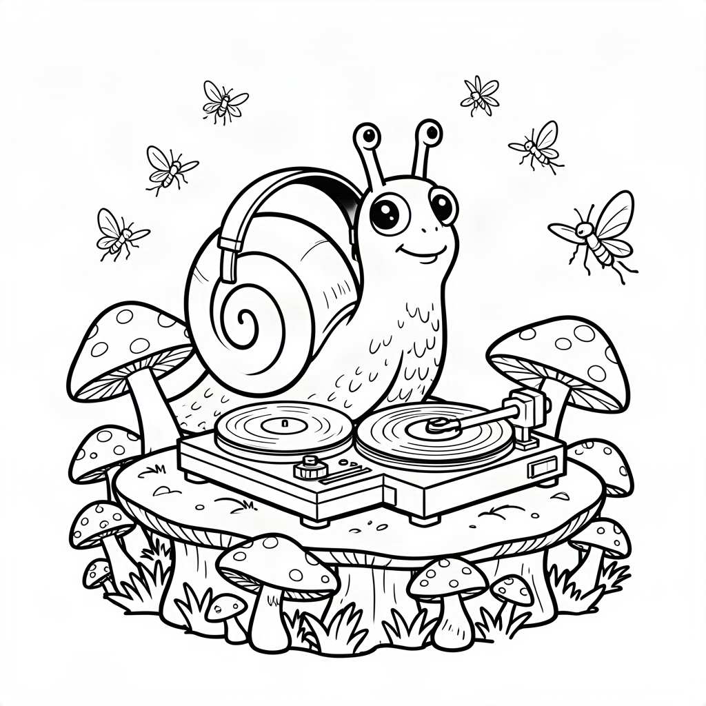 Melc DJ la o petrecere de ciuperci