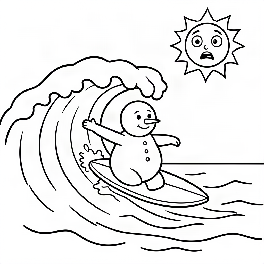Om de zăpadă făcând surf