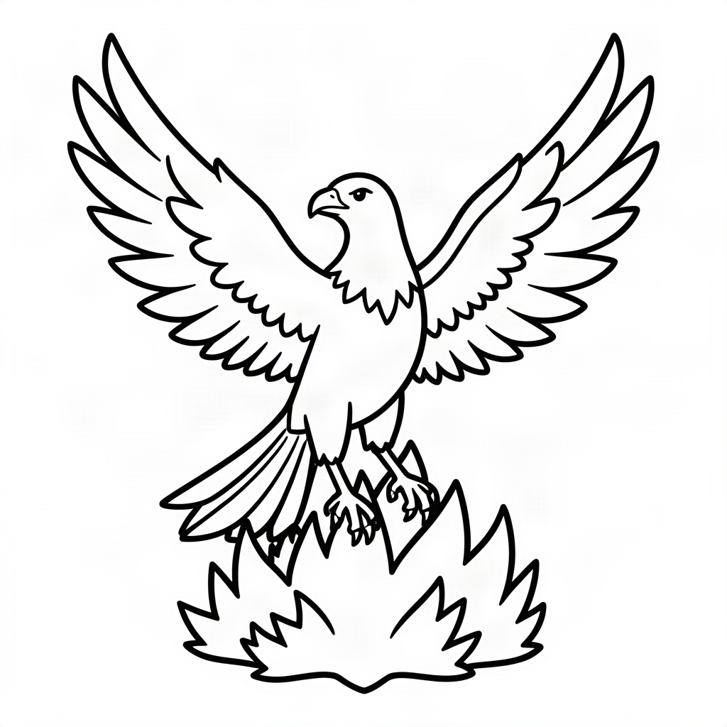 Pasărea Phoenix renăscând din cenușă