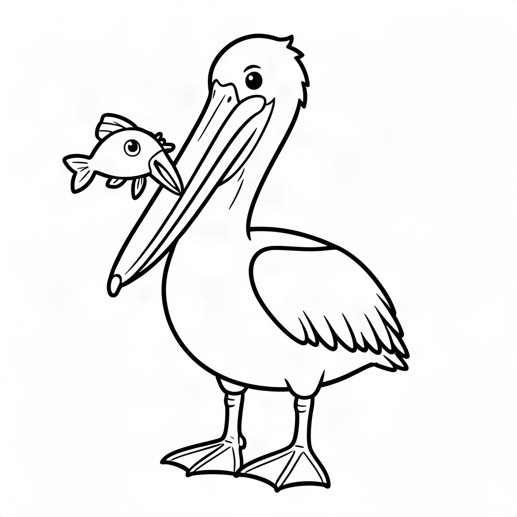 Pelican cu pește în cioc