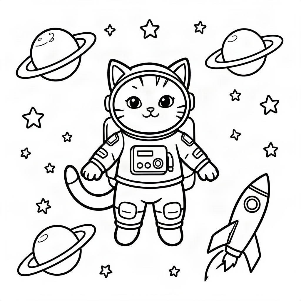 Pisicuță cosmonaut în spațiu