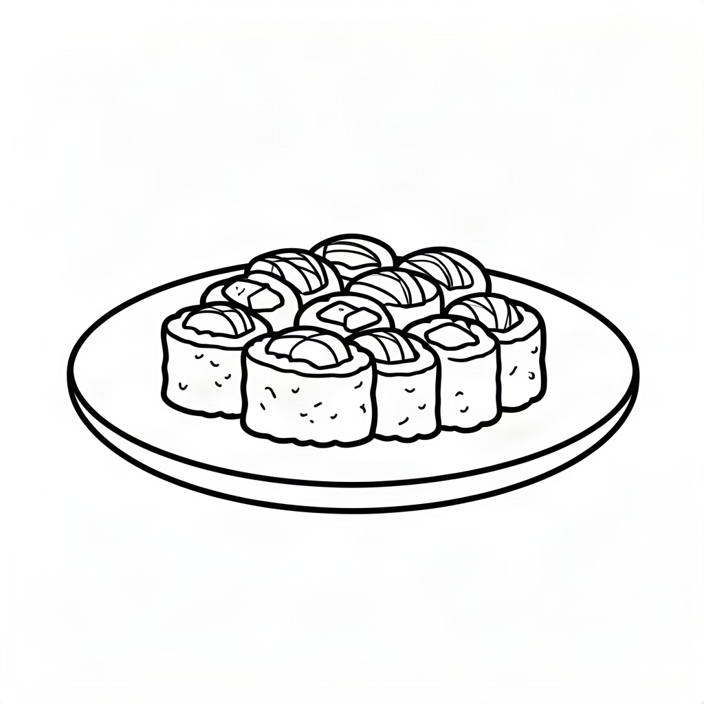 Platou cu rulouri de sushi