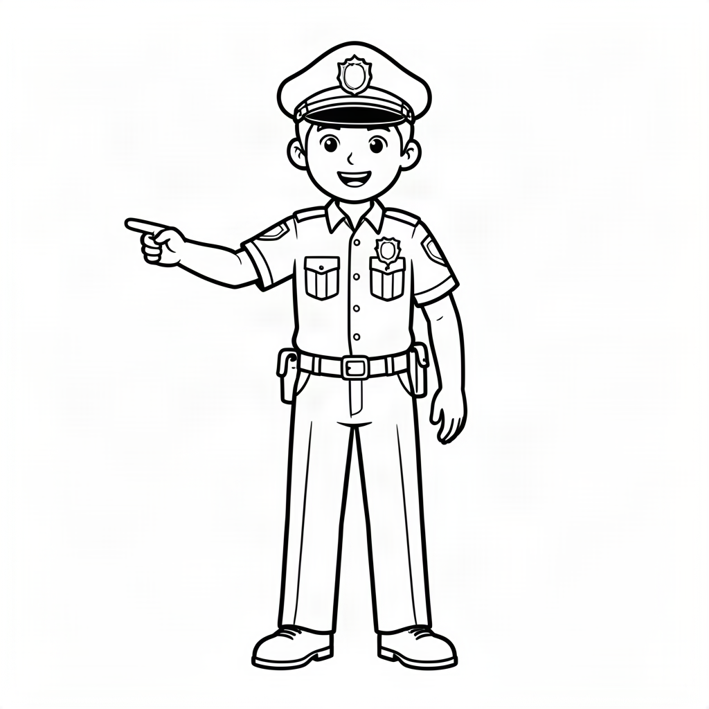 Polițist dirijând traficul