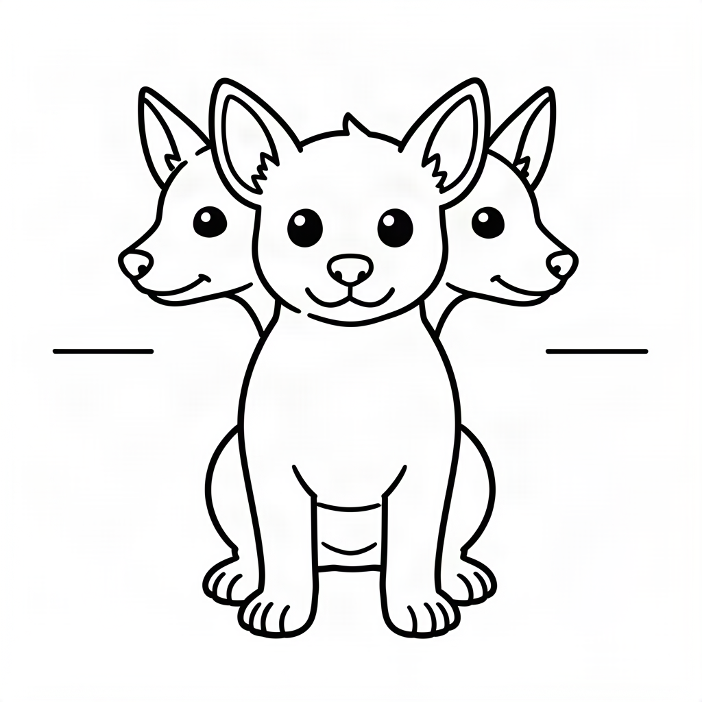 Pui de Cerberus cu trei capete