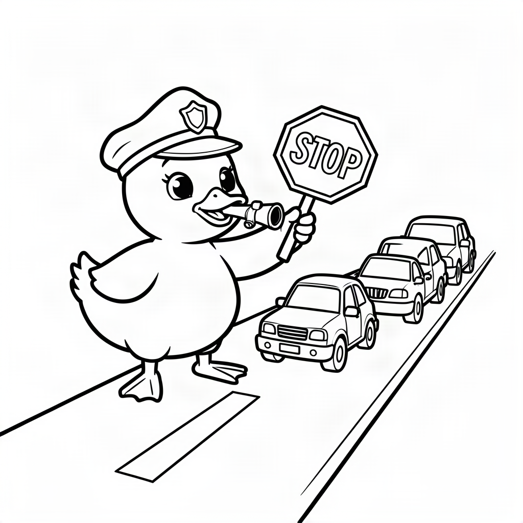 Rățușcă polițist rutier la trecere