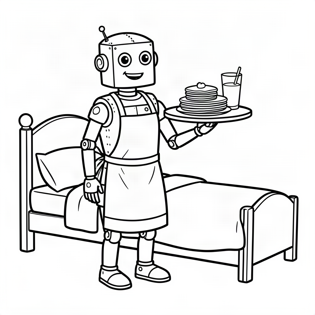 Robot servind micul dejun la pat