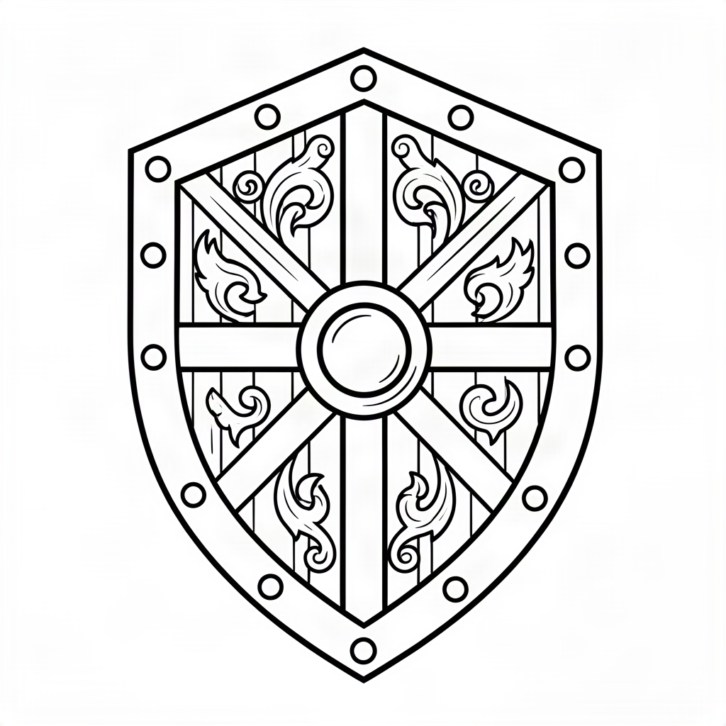 Scut medieval decorat