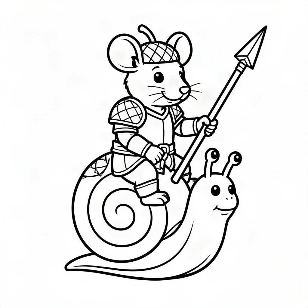 Șoricel cavaler călare pe melc
