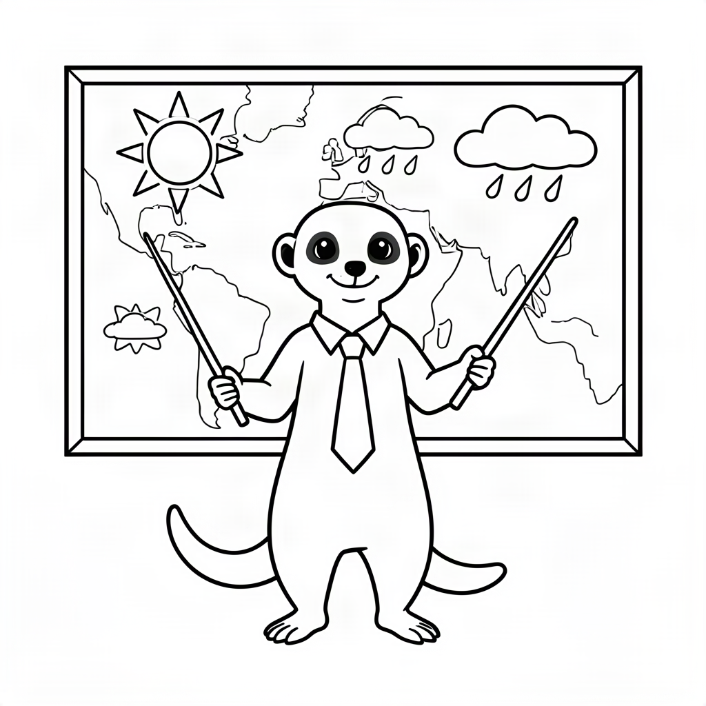 Suricată meteorolog la televizor