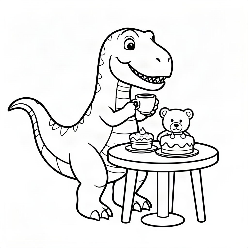 T-Rex la petrecerea de ceai