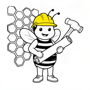 Albinuță constructor analizând schițe