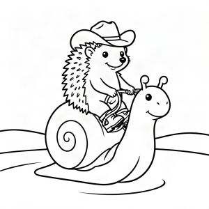 Arici cowboy călare pe un melc