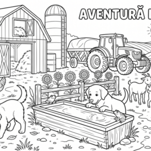 Aventură la fermă cu căței